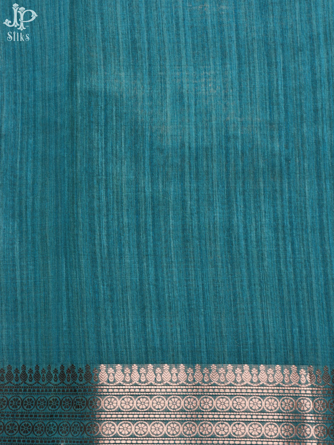 Teal Green Semi Raw Silk Fancy Saree - E961 - View 3