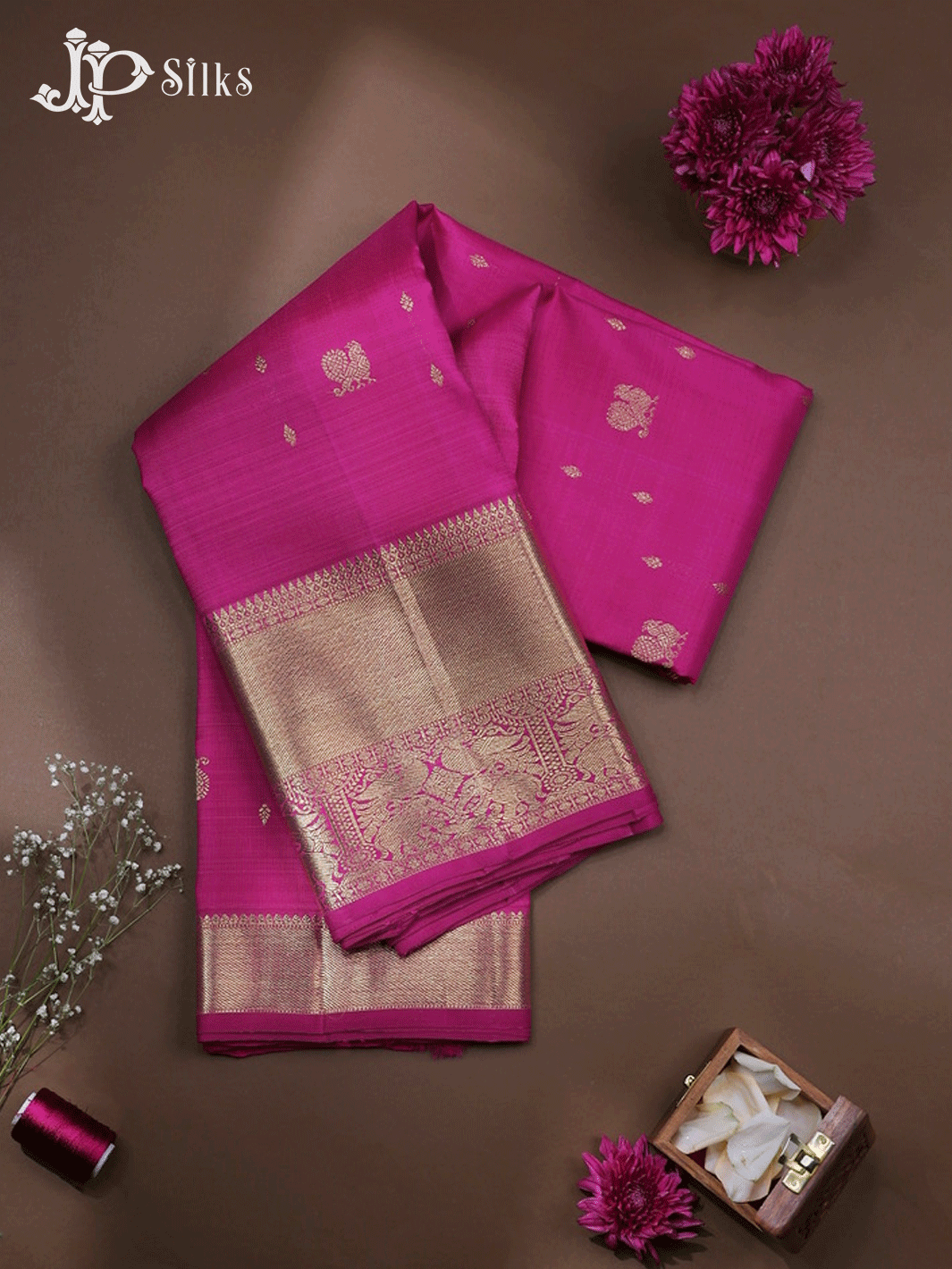 Rani Pink Small Annam Kanchipuram Silk Saree - E6230