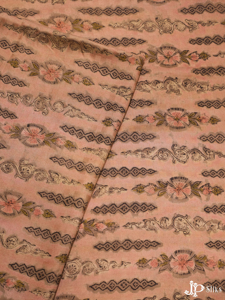 Peach Digital Printed Soft Cotton Fabric - C2992 - View 2