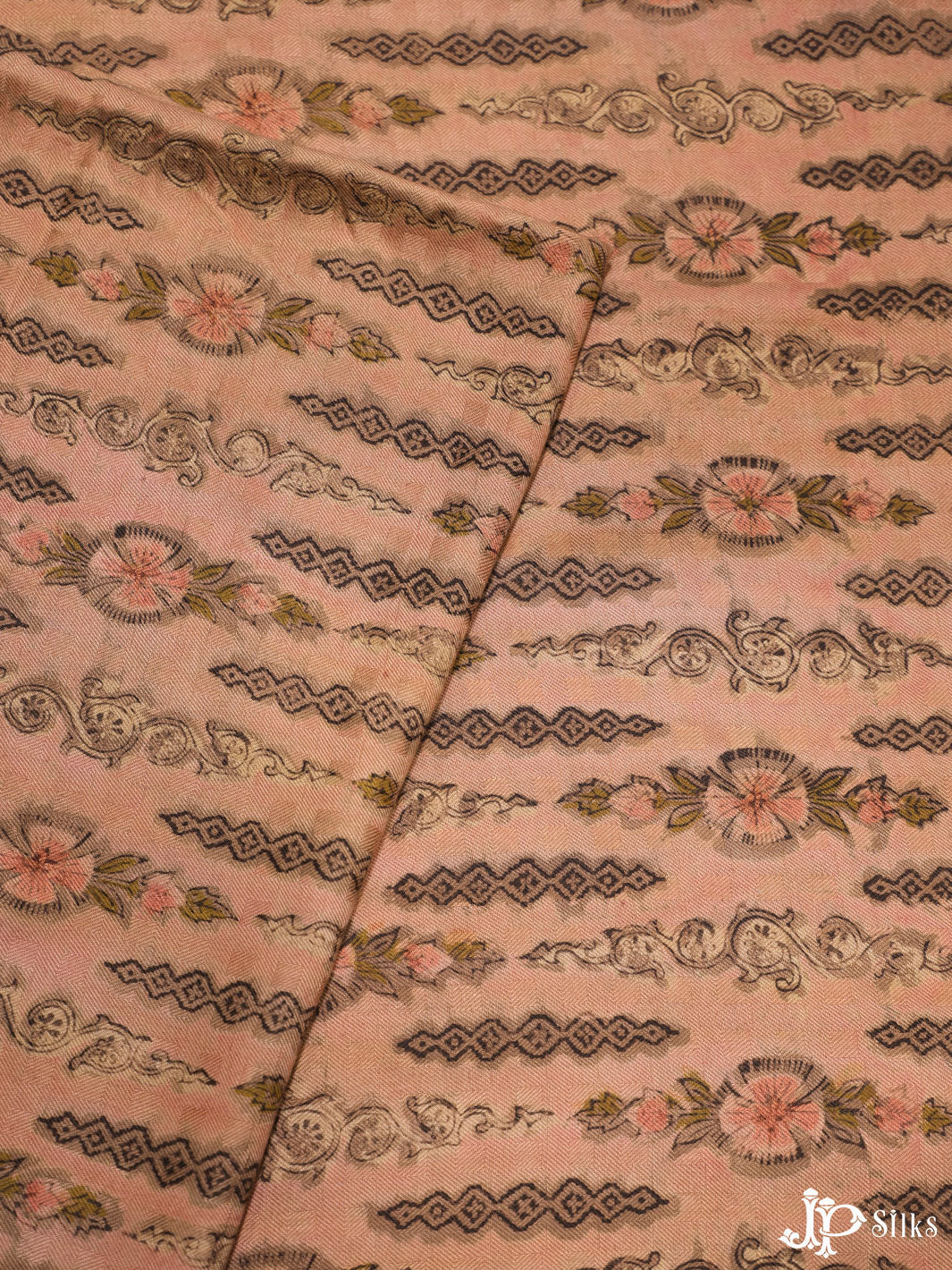 Peach Digital Printed Soft Cotton Fabric - C2992 - View 2