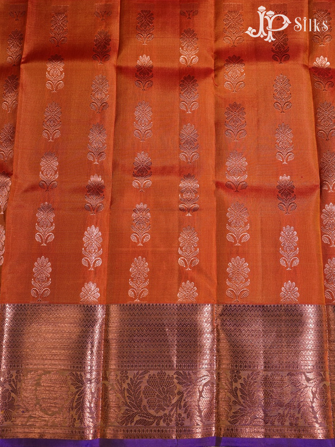 Rust Orange Pattu Pavadai - D5930 - View 1