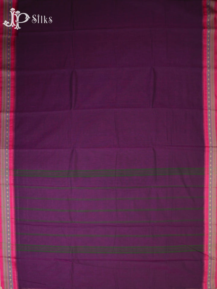 Dark Purple & Pink Arani Cotton Saree - D9623