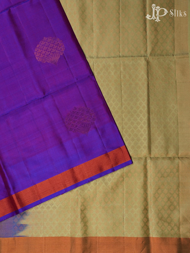 Dual Shade Purple Soft Silk Saree - D5100 - View 2