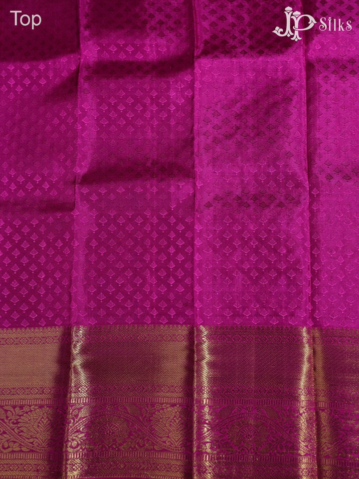 Purple with Pink Pattu Pavadai - D5931 - View 3