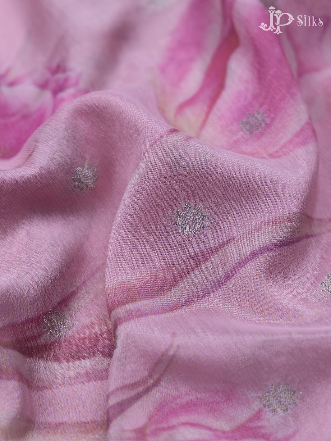 Baby Pink Chiffon Crush Saree - F2650 - View 6