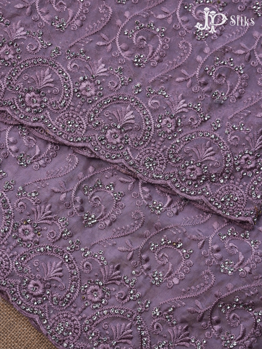 Purple Floral Design Organza Fancy Saree - D5441 - View 4