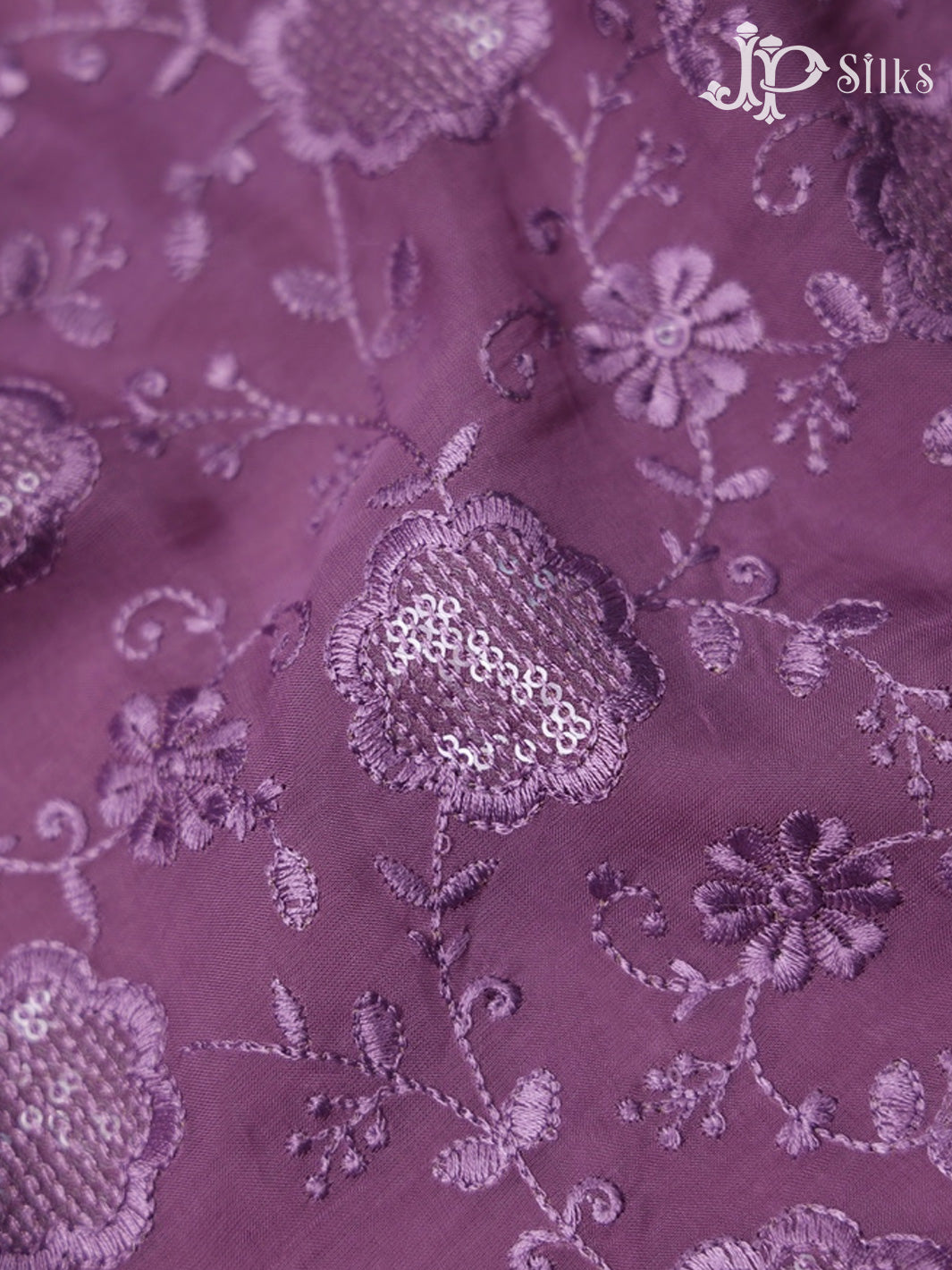 Purple Organza Chudidhar Material - E4595 - View 4