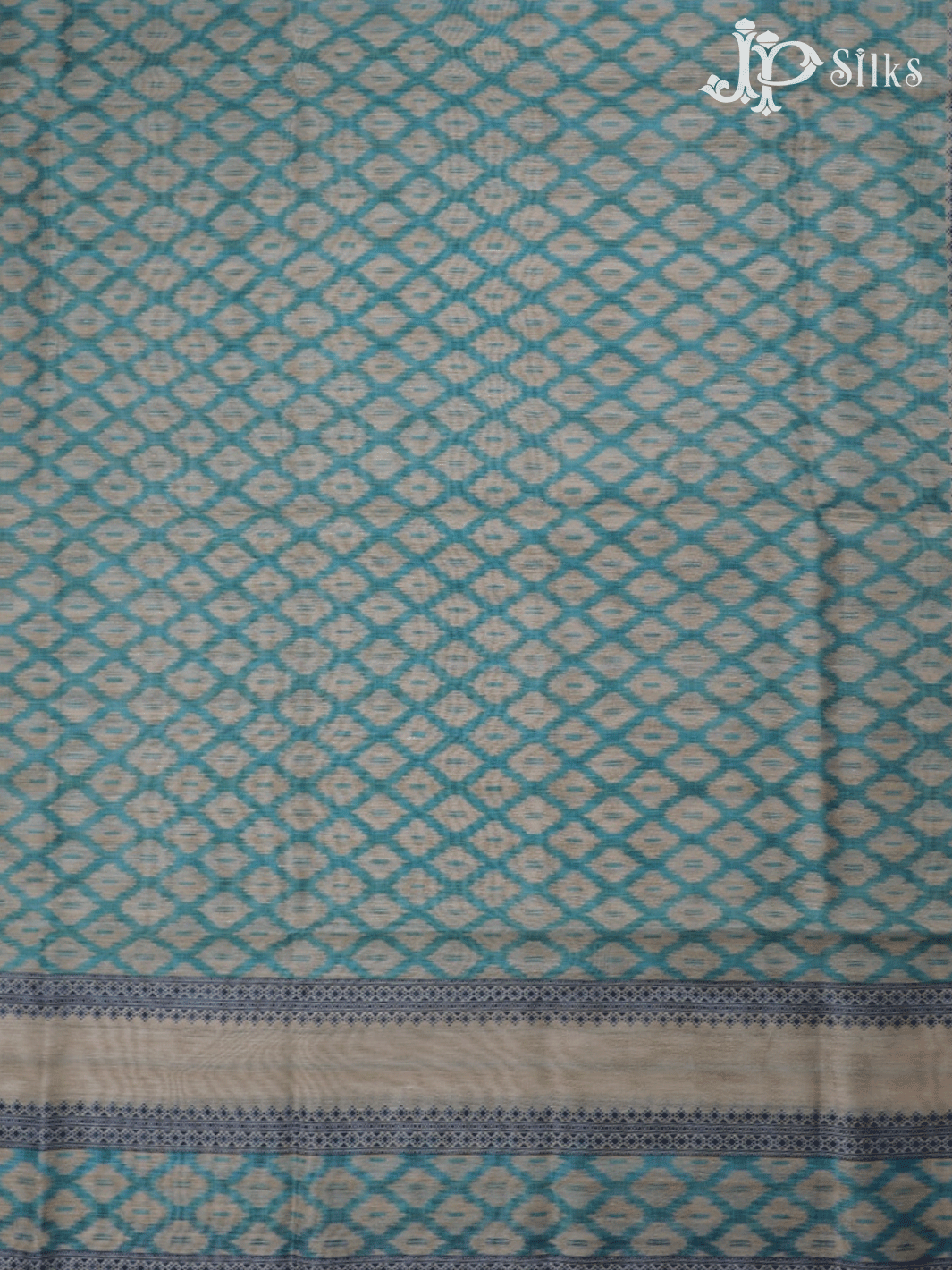 Blue Green Poly Raw Silk Chudidhar Material - D5267