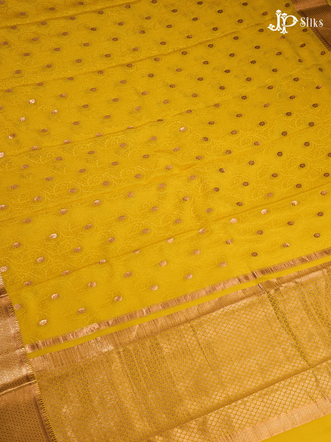 Lemon Yellow Mysore Silk Saree - D4807 - View 1
