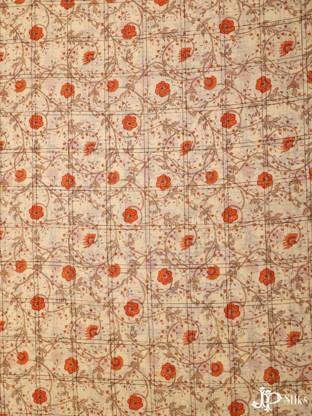 Beige and orange Cotton Fabric - A6516 - View 1