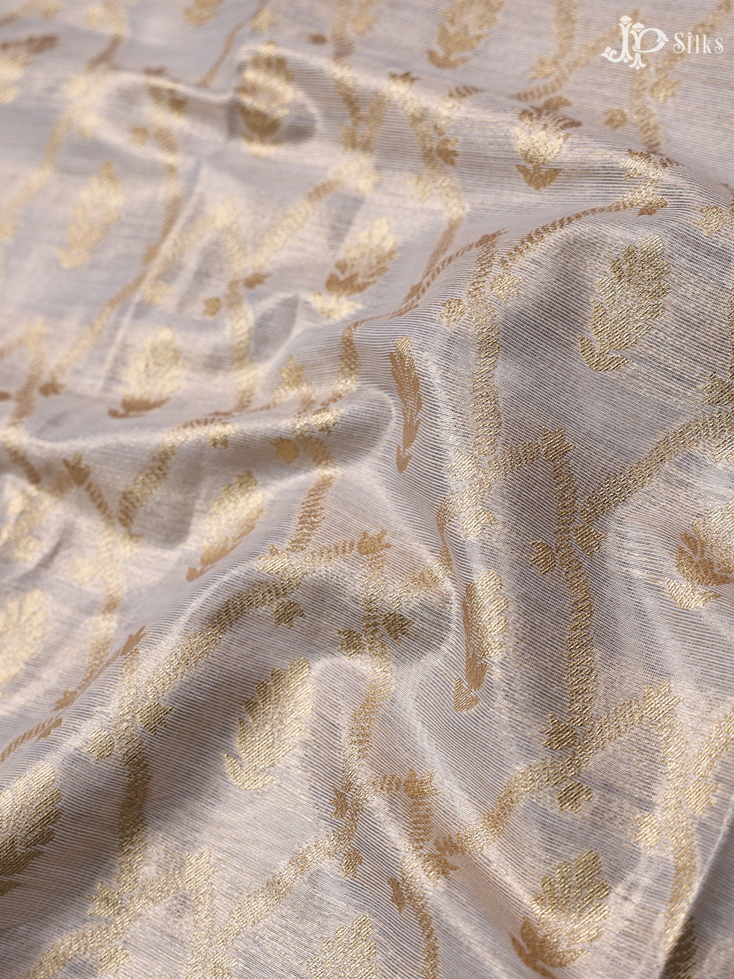 White and Gold Banaras Cotton Unstiched Chudidhar Material - E1933 - View 5