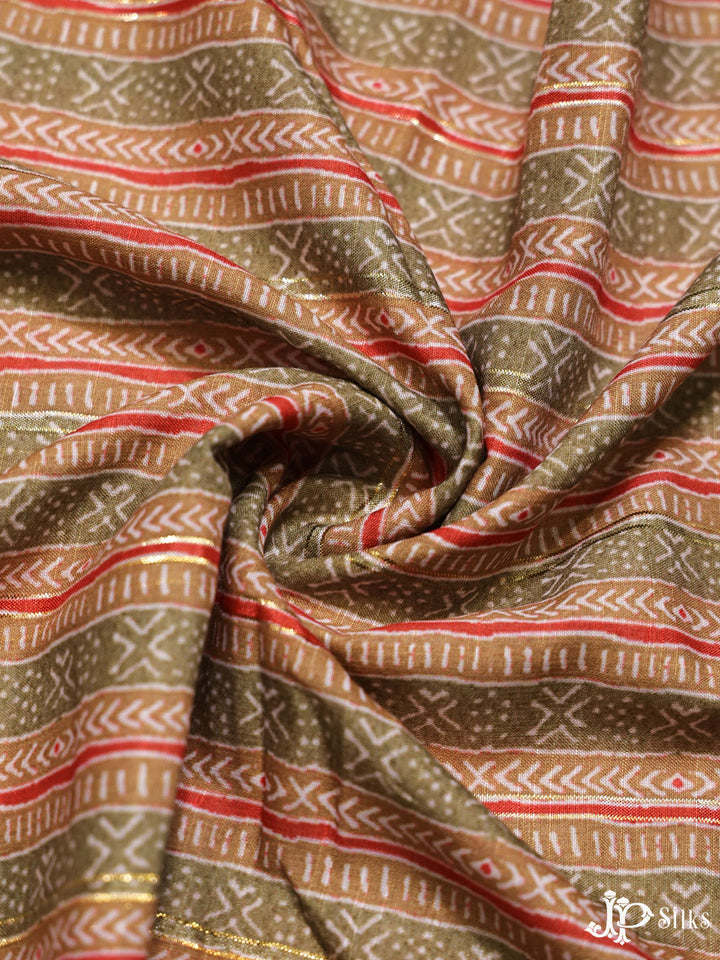 Multicolor Digital Printed Munga Cotton Fabric - E3329 - View 3