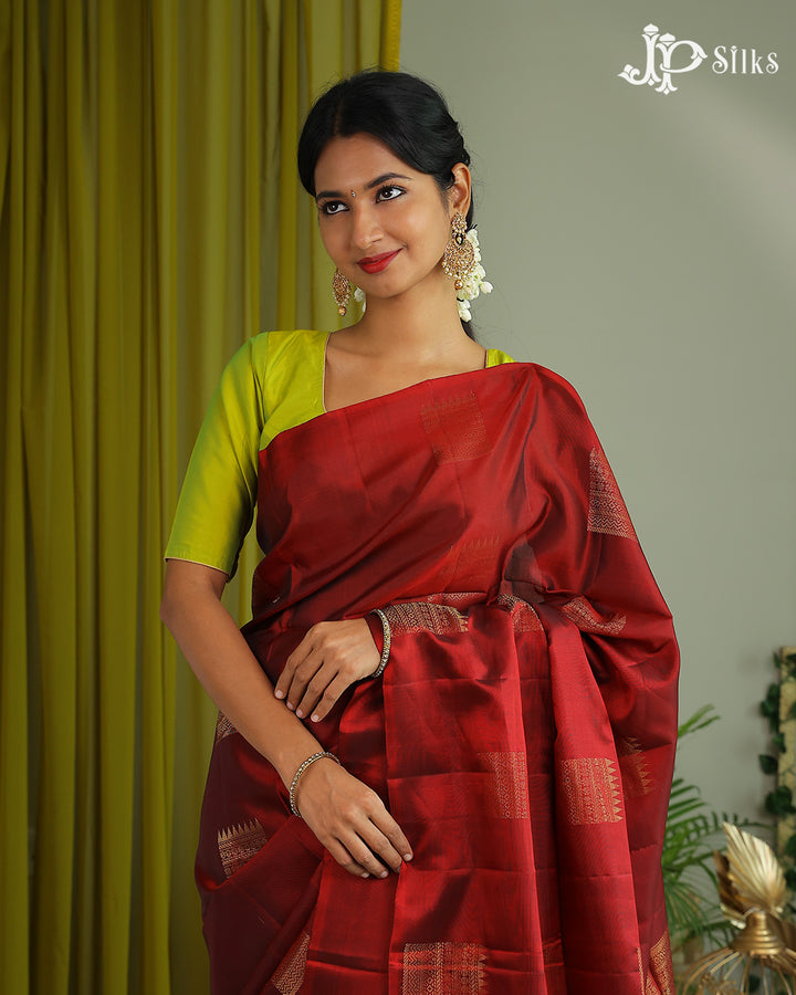 Maroon Soft Silk Saree - F2222