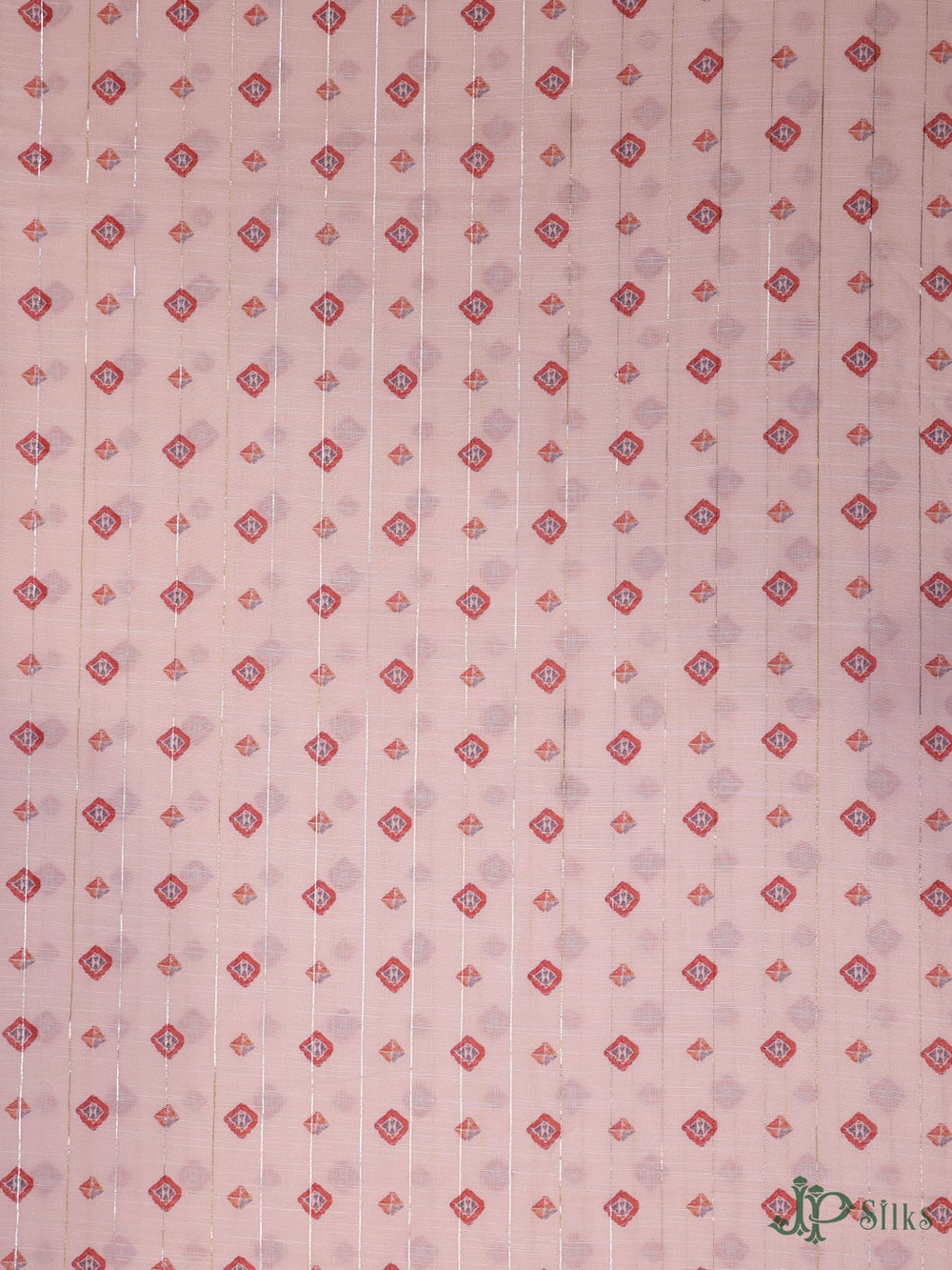 Light Pink Digital Printed Munga Cotton Fabric - E3334 - View 1