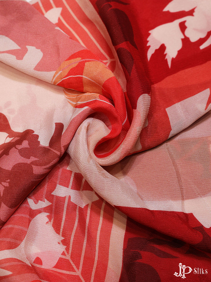 Multicolor Digital Printed Chiffon Fabric - E4025 - View 4
