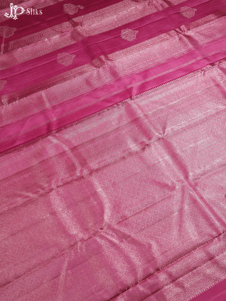 Pink Silver Zari Kanchipuram Silk Saree - E5214 - View 4