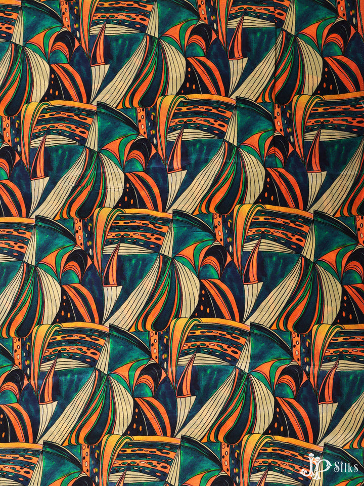 Multicolor Digital Printed Viscose Crepe Fabric - E4015 - View 1
