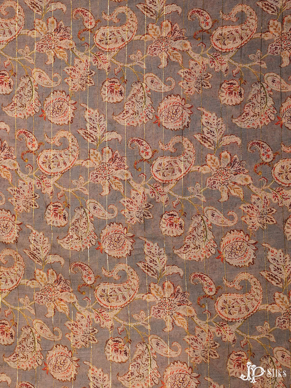 Light Brown Digital Printed Munga Cotton Fabric - E3319 - View 1