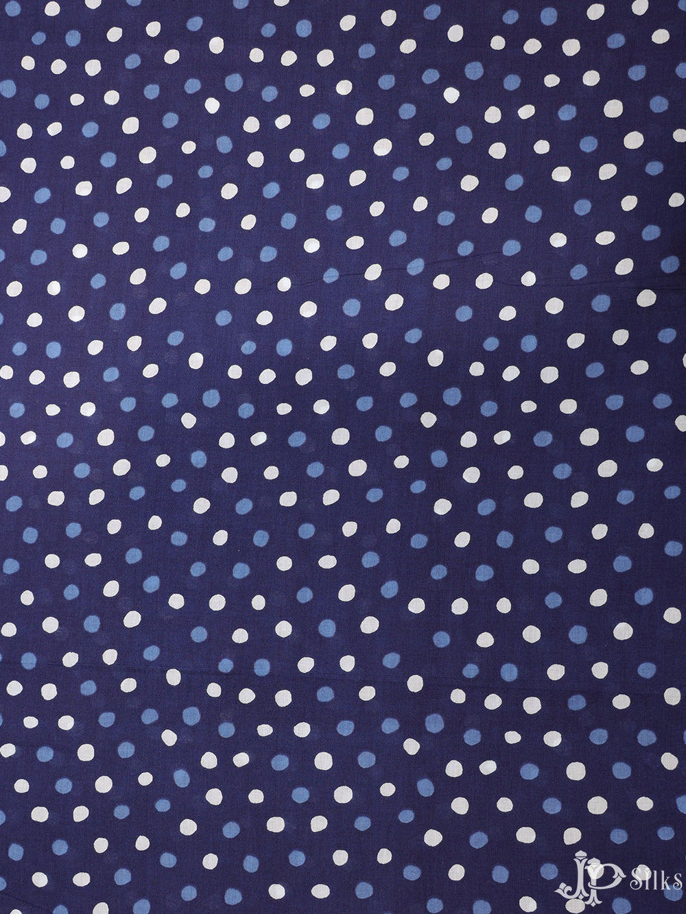 Navy Blue Polka Dots Cotton Fabric - D1785 - View 1