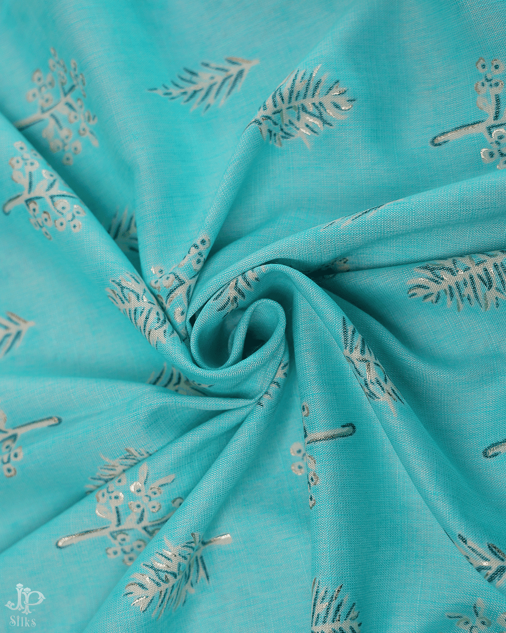 Sky Blue Unstitched Chudidhar Material - D2873 - View 2