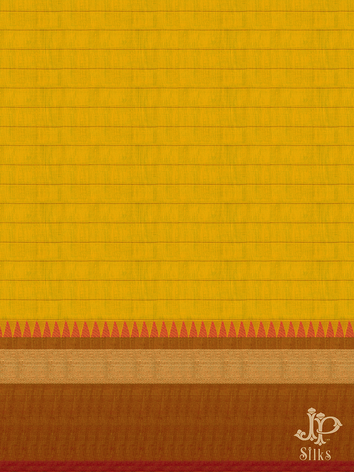 Mustard Yellow Cotton Saree - D9666