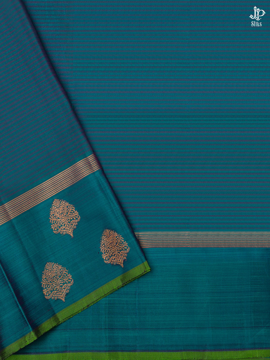 Magenta and Teal Blue Kanchipuram Silk Saree - D8175 -View 4