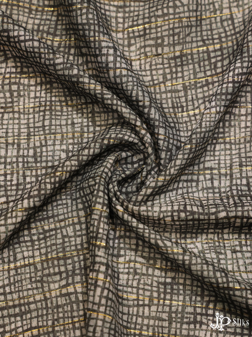 Black and White Digital Printed Munga Cotton Fabric - E3326 - View 3