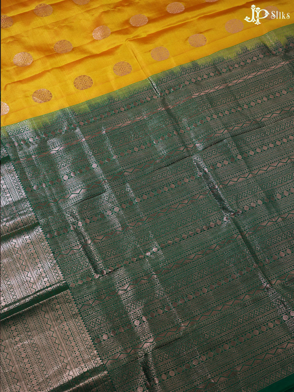 Yellow and Green Dharmavaram silk - D4753 - View 1