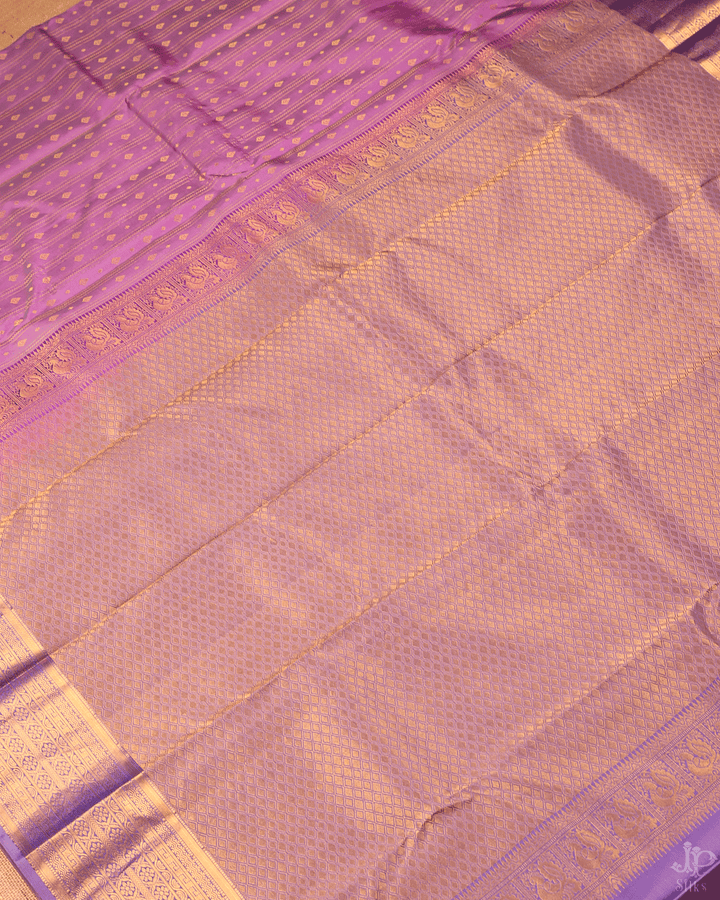 Baby Pink and Purple Kanchipuram Silk Saree - E244 - View 4