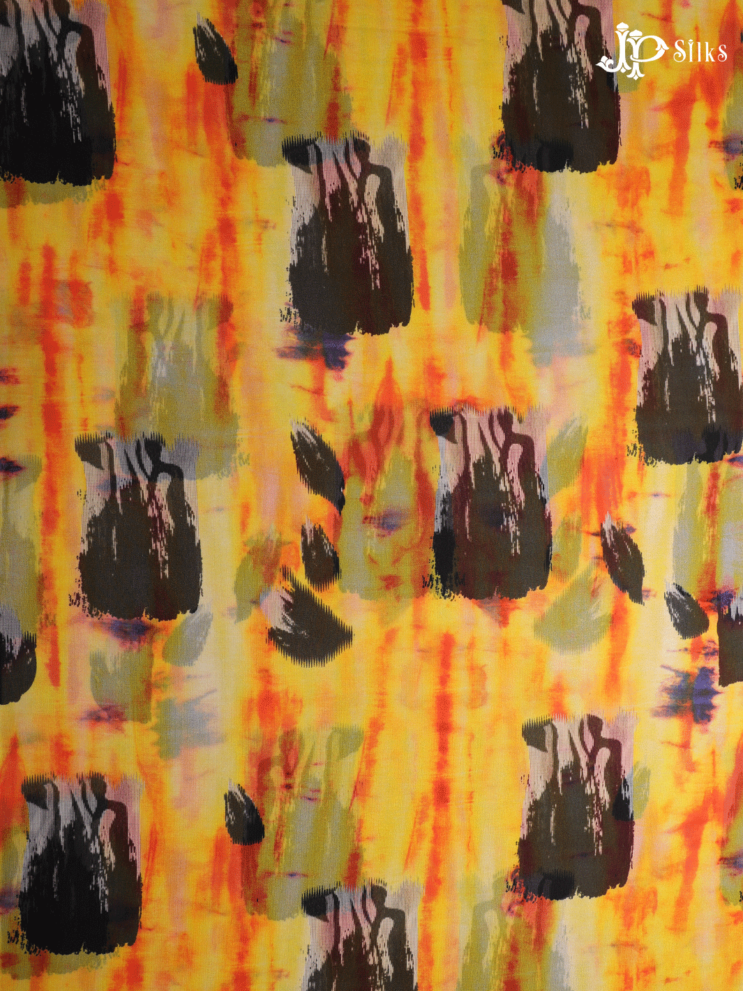 Multi Color Tie and Dye Digital Printed Chiffon Fabric- C3126 - View 2