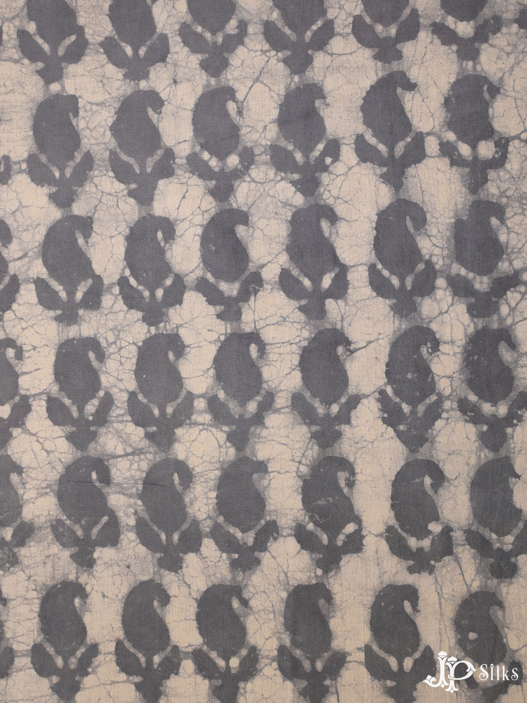Grey Mango Motif Cotton Fabric - D286 - View 1