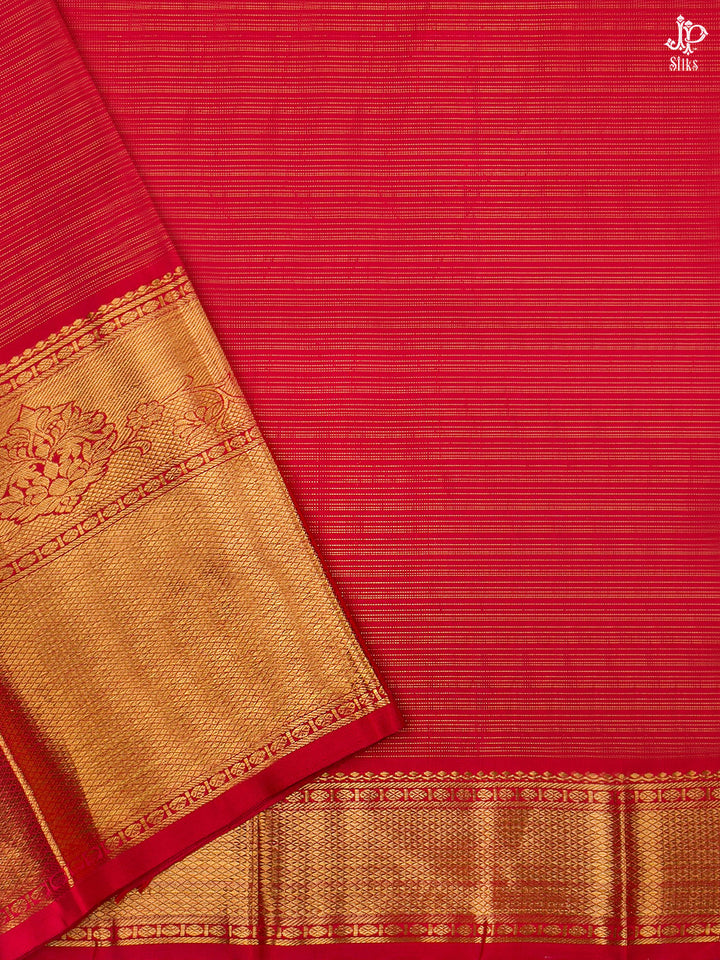 Red Kanchipuram Silk Saree - D6756 - View 4