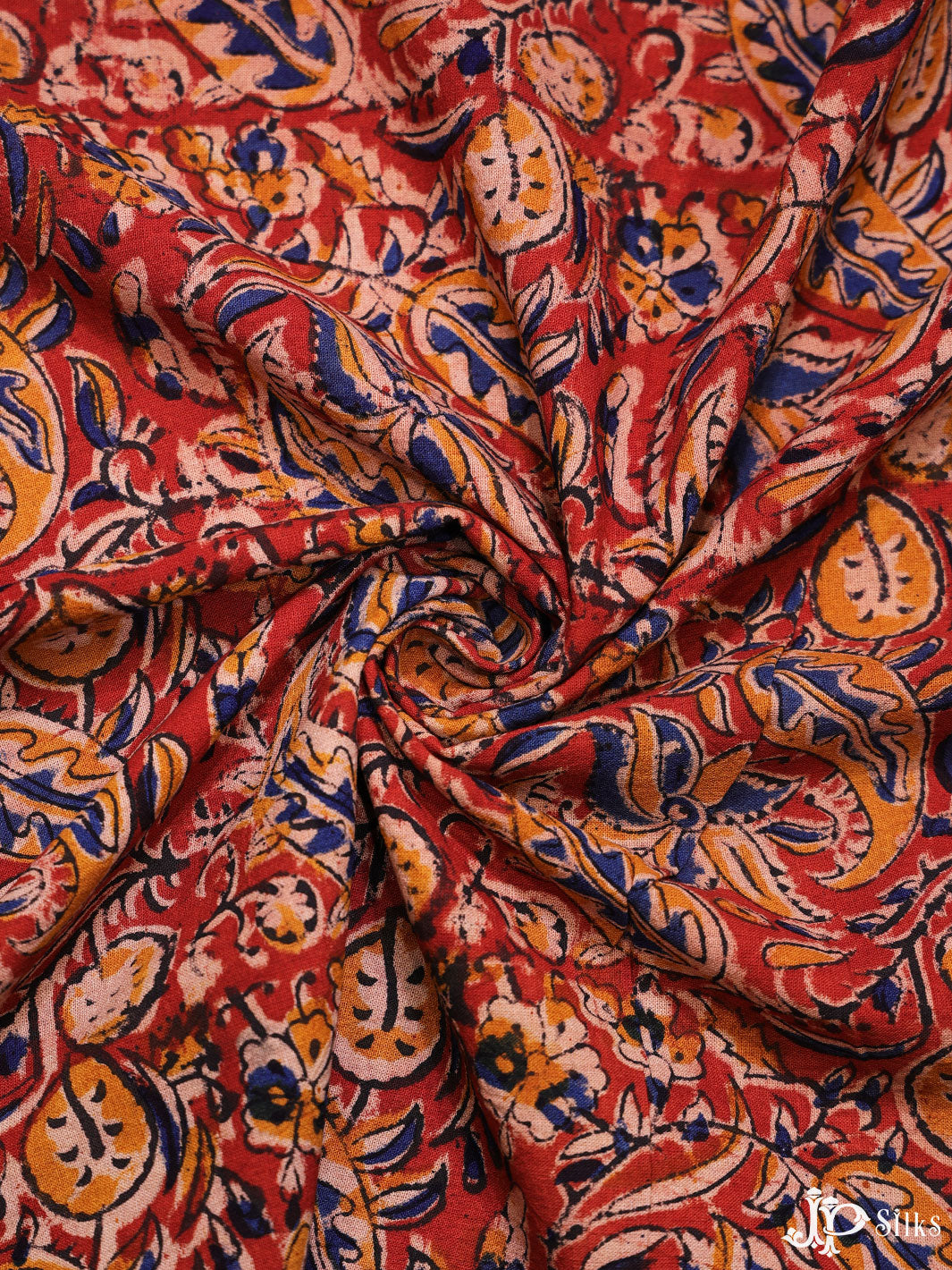 Multicolor Kalamkari Cotton Fabric - D282 - View 3