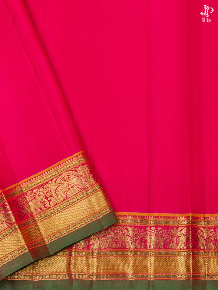 Brick Orange and Pink Kanchipuram Silk Saree - D1029 - View 4