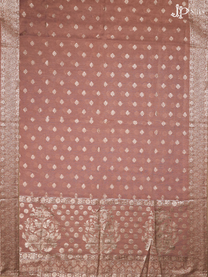 Green and Peach Banaras Cotton Unstiched Chudidhar Material - E1878 - View 8
