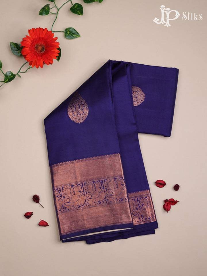 Navy Blue Kanchipuram Silk Saree - C4125