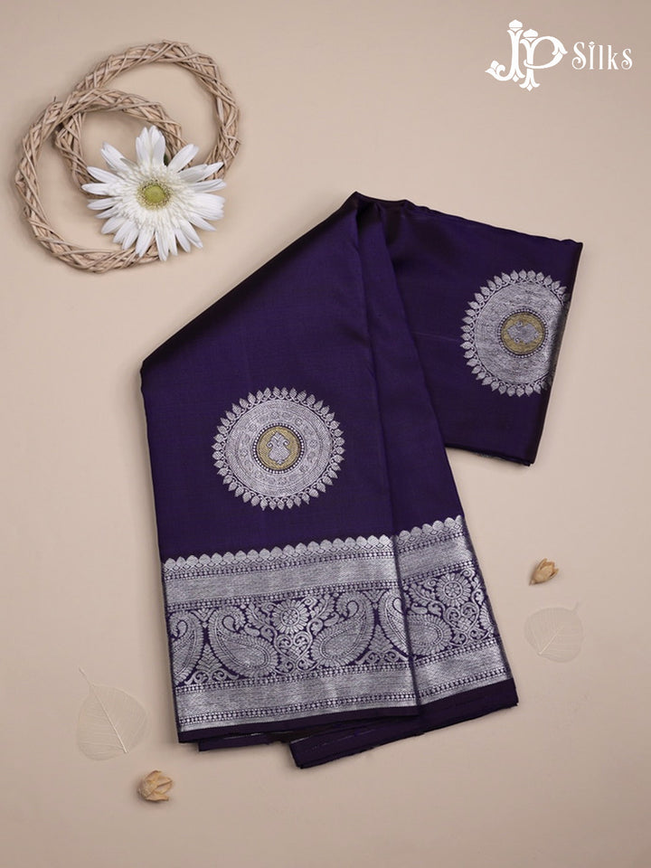 Navy Blue Kanchipuram Silk Saree - A1382