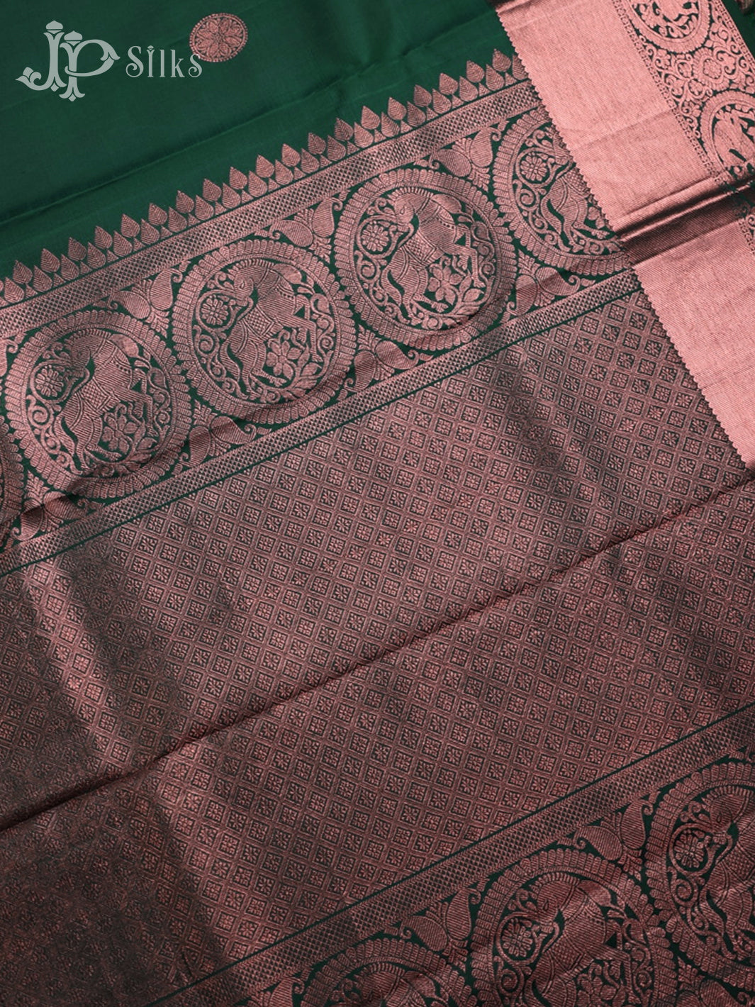 Bottle Green Kanchipuram Silk Saree - D754