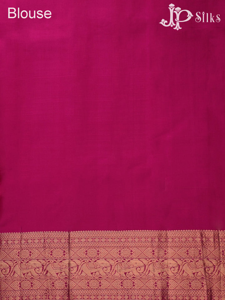 Mustard and Maroon Kanchipuram Silk Saree - E237