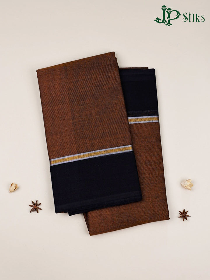 Brown And Mustard Cotton Saree - D1095