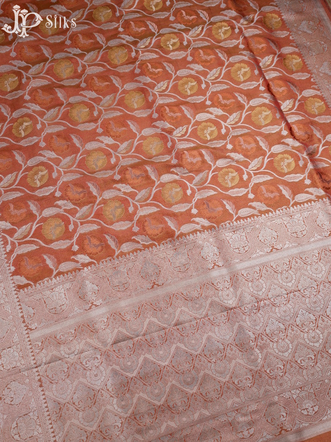 Pastel Orange Fancy Saree - E1067