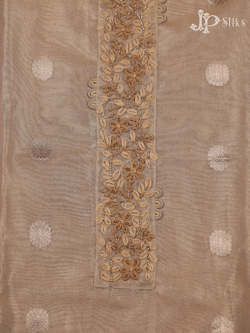 Gold Shimmer Semi-Linen Unstitched Chudidhar Material Set - F160