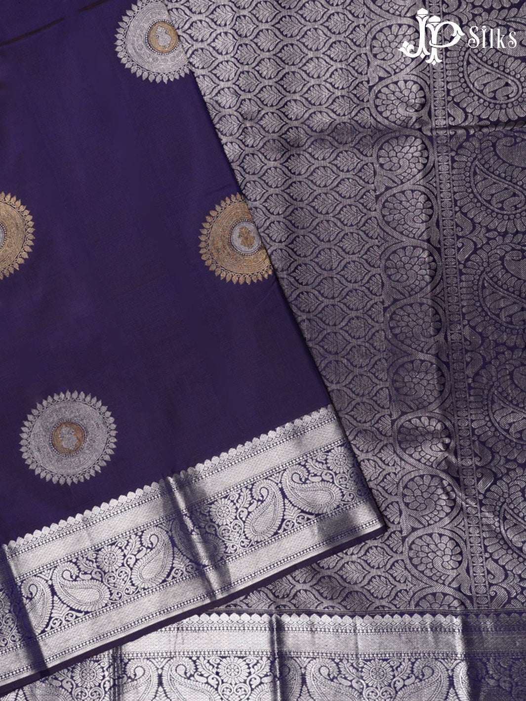 Navy Blue Kanchipuram Silk Saree - A1382