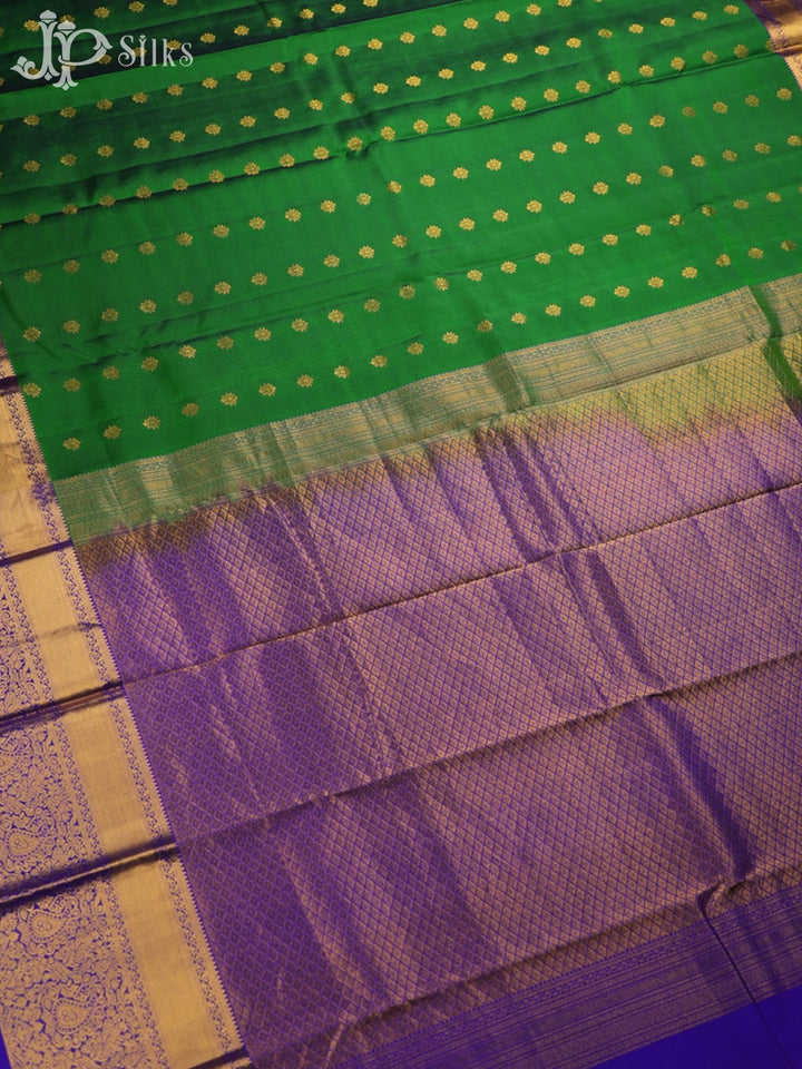 Green and Violet Kanchipuram Silk Saree - D4703