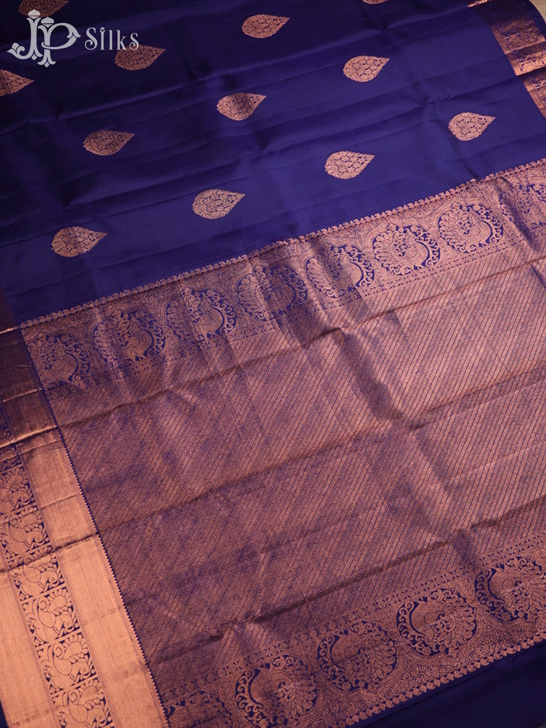 Navy Blue Kanchipuram Silk Saree - C4125