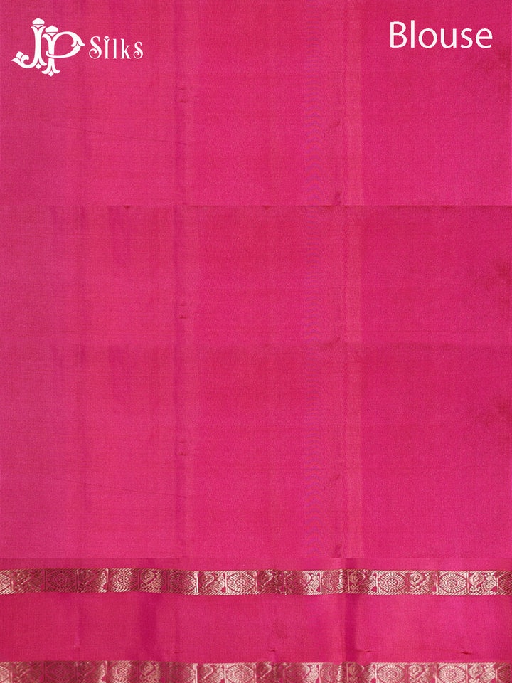 Bottle Green & Reddish Pink Soft Silk Saree - F2912