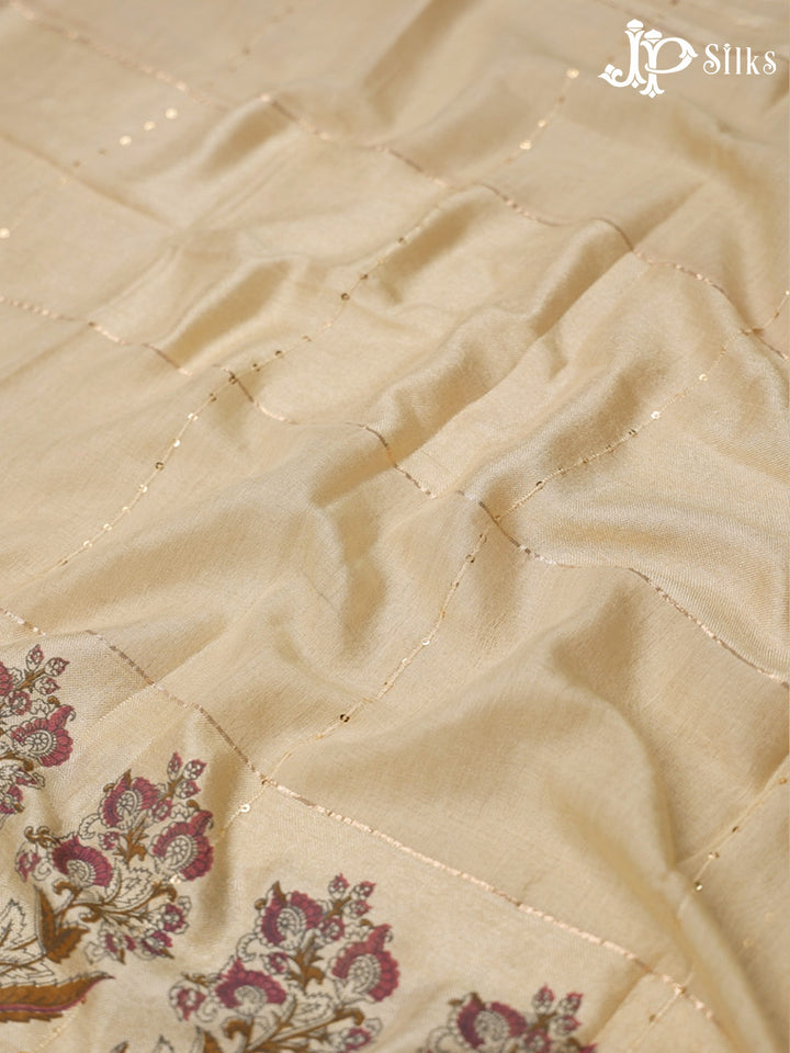 Cream Unstitched Chudidhar Material - E1462