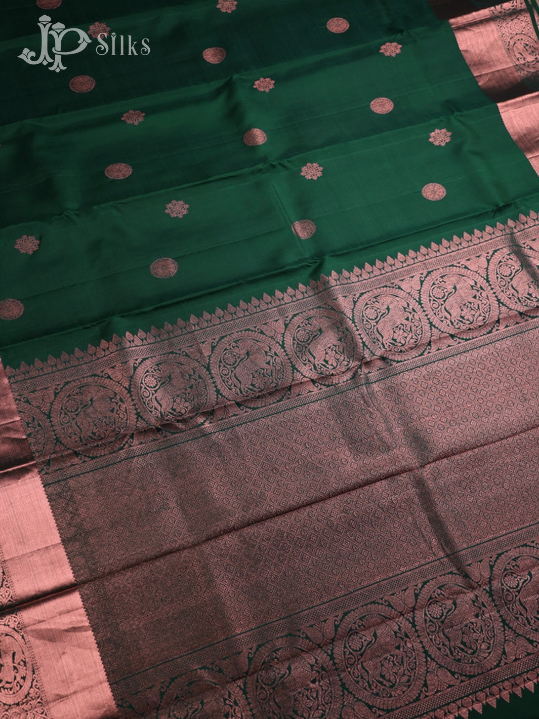 Bottle Green Kanchipuram Silk Saree - D754