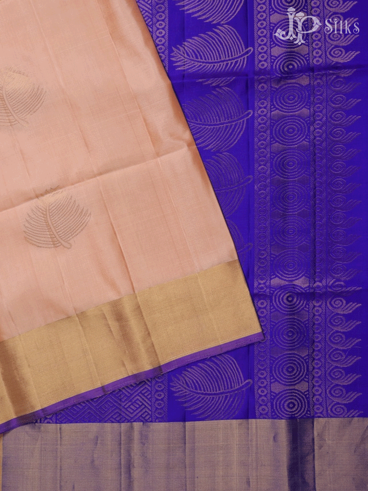 Peach and Purple Soft Silk Saree - F2214