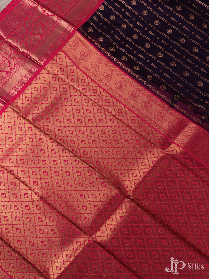 Grape Vine And Pink Art Silk Saree - F2679